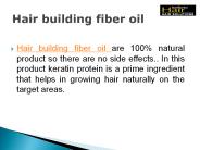 Hair building fiber oil