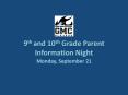 9th and 10th Grade Parent Information Night PowerPoint PPT Presentation