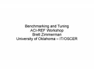 Benchmarking and Tuning