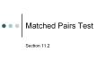 Matched Pairs Test PowerPoint PPT Presentation