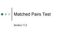 Matched Pairs Test