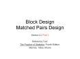 Block Design Matched Pairs Design PowerPoint PPT Presentation