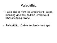 Paleolithic