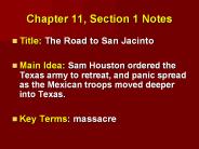 Chapter 11, Section 1 Notes