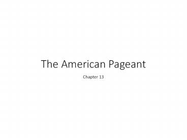 The American Pageant