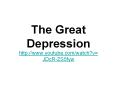 The Great Depression PowerPoint PPT Presentation