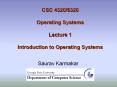 CSC 4320/6320 Operating Systems Lecture 1 Introduction to Operating Systems PowerPoint PPT Presentation
