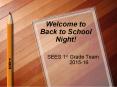 Welcome to Back to School Night! PowerPoint PPT Presentation