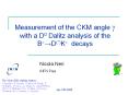 Measurement of the CKM angle g with a D0 Dalitz analysis of the B PowerPoint PPT Presentation
