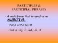 PARTICIPLES PowerPoint PPT Presentation