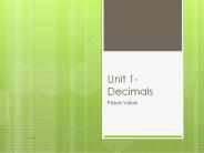 Unit 1- Decimals