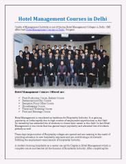 Hotel Management Courses in Delhi