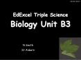 Biology Unit B3 PowerPoint PPT Presentation