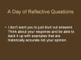 A Day of Reflective Questions PowerPoint PPT Presentation