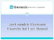 510 Complete Electronic Cigarette Kit User Manual