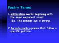 Poetry Terms PowerPoint PPT Presentation