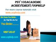 PSY 103 Instant Education/uophelp