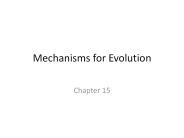 Mechanisms for Evolution