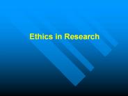 Ethics in Research