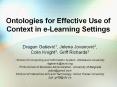 Ontologies for Effective Use of Context in e-Learning Settings PowerPoint PPT Presentation