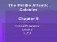 The Middle Atlantic Colonies Chapter 6 PowerPoint PPT Presentation