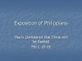 Exposition of Philippians PowerPoint PPT Presentation