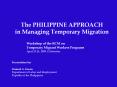 Philippine Migration Policy: Strengthening Protection for Migrant Workers PowerPoint PPT Presentation