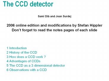 The CCD detector