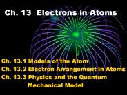 Ch. 13 Electrons in Atoms