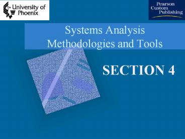 Systems Analysis Methodologies and Tools