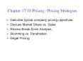 Chapter 17/18 Pricing / Pricing Strategies PowerPoint PPT Presentation