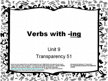 Verbs with -ing