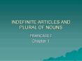 INDEFINITE ARTICLES AND PLURAL OF NOUNS PowerPoint PPT Presentation