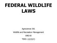 FEDERAL WILDLIFE LAWS