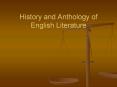 History and Anthology of English Literature PowerPoint PPT Presentation