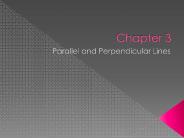 Parallel and Perpendicular Lines