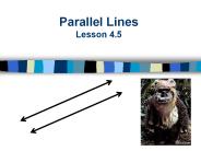 Parallel Lines Lesson 4.5