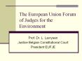 The European Union Forum of Judges for the Environment PowerPoint PPT Presentation