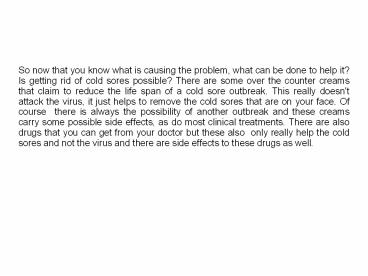 Getting Rid of Cold Sores