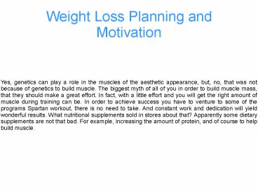 Workouts, Weights, and Health