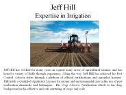 Jeff Hill - Expertise in Irrigation