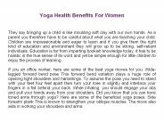 Yoga Health Benefits For Women