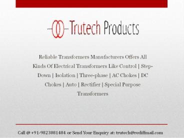 Isolation Transformer Manufacturers Suppliers | Exporters India