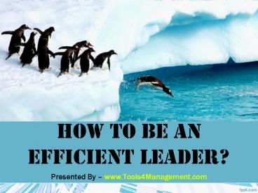 How to be an Efficient Leader