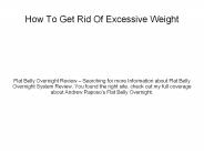 How To Get Rid Of Excessive Weight