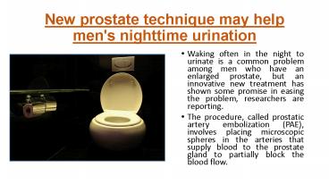 New prostate technique may help men's nighttime urination