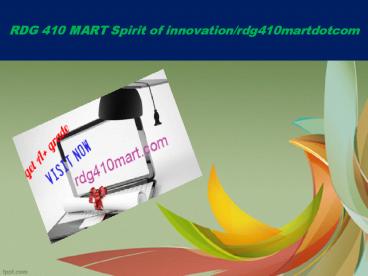 RDG 410 MART Spirit of innovation/rdg410martdotcom