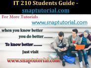 IT 210 Course Seek Your Dream / snaptutorial.com
