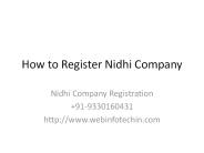 How to Register Nidhi Company