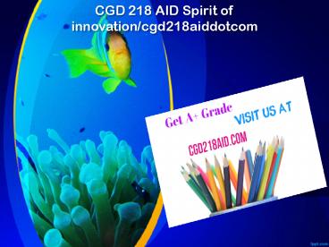 CGD 218 AID Spirit of innovation/cgd218aiddotcom